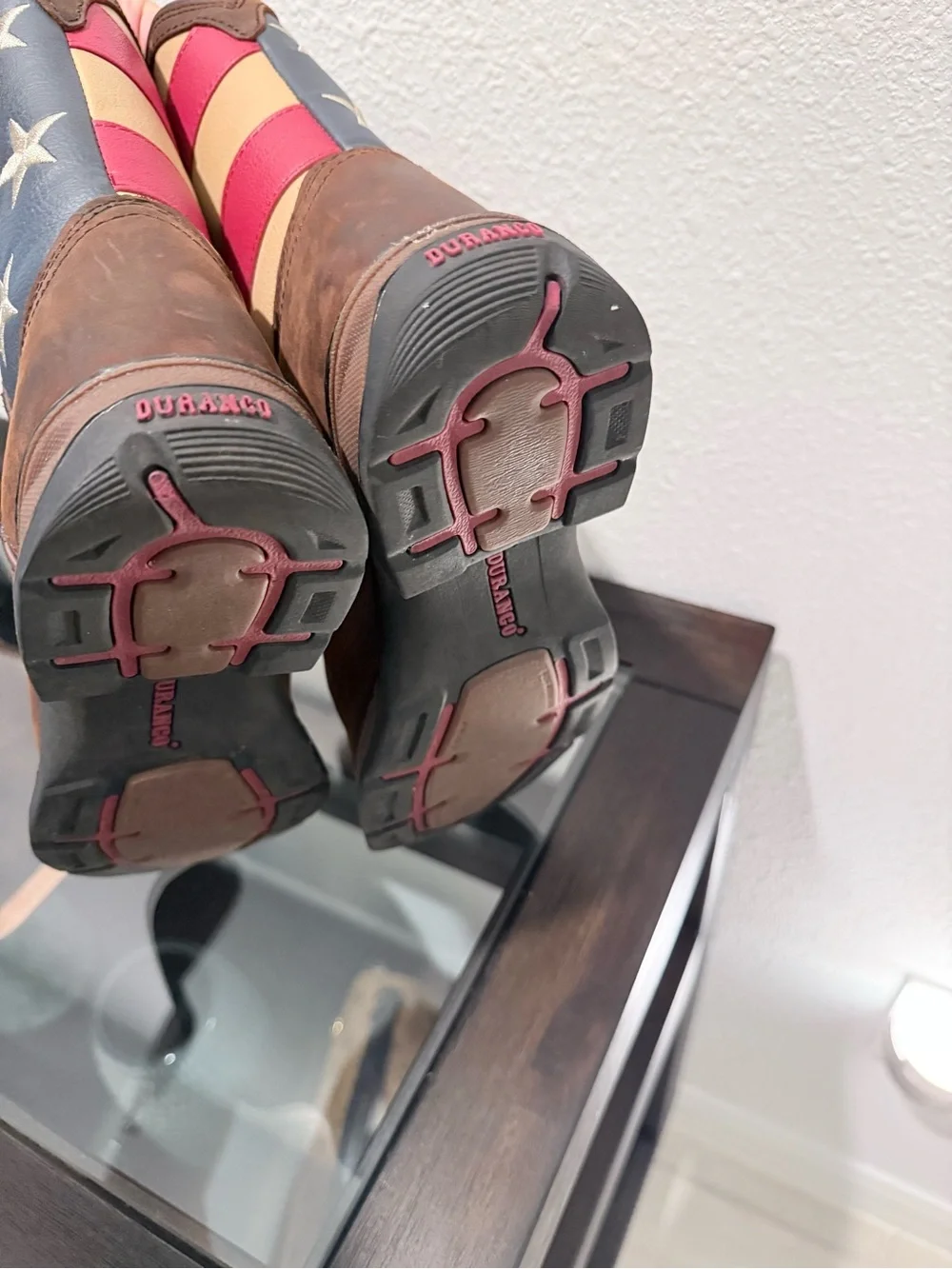 Durango Kids Brown Western Boots with Flag Shaft